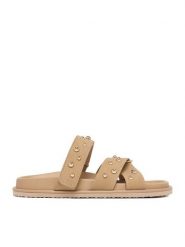 DeeZee Klapki CEO-LB-P2132 Beżowy. Brązowe klapki damskie DeeZee, bez wzorów, ze skóry, bez obcasa. Za 129.99 zł.