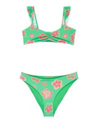 Komplet bikini 2-częściowy dla Dziewczynki TROPICOOL. Zielone stroje kąpielowe dla dziewczynek Roxy, bez wzorów, z elastanu. Za 149.99 zł.