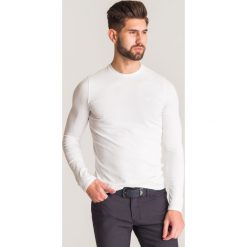 Biały gładki longsleeve Emporio Armani z logo marki - Biały. Bluzki z długim rękawem męskie Emporio Armani. Za 359.00 zł.