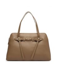 Tommy Hilfiger Torebka Th Buckle Tote AW0AW19032 Beżowy. Brązowe torebki do ręki damskie Tommy Hilfiger, bez wzorów, ze skóry, bez dodatków. Za 649.99 zł.