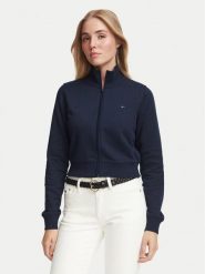 Tommy Jeans Bluza Flag DW0DW23535 Granatowy Slim Fit. Niebieskie bluzy damskie Tommy Jeans, l, bez wzorów, z bawełny, bez kaptura. Za 369.99 zł.