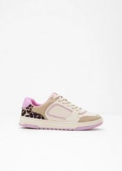 Sneakersy ze zwierzęcymi wzorami. Brązowe obuwie sportowe damskie bonprix, bez wzorów. Za 124.99 zł.
