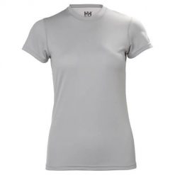 Koszulka sportowa damska Helly Hansen W Tech Tshirt. Szare koszulki sportowe damskie Helly Hansen, xl, bez wzorów, z poliesteru, bez kołnierzyka, bez ramiączek, trekkingowe. Za 179.00 zł.