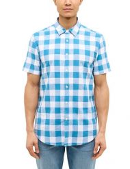 Męska koszula Mustang Style Berkeley Blue Big Vichy Check 1016471 12737. Niebieskie koszule męskie Mustang, m, bez wzorów, bez kołnierzyka, bez ramiączek. Za 169.99 zł.