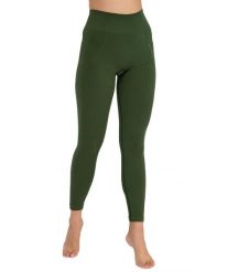 Legginsy damskie z wysokim stanem Brubeck CASUAL. Zielone legginsy damskie Brubeck, xs, bez wzorów, z dzianiny. Za 169.00 zł.