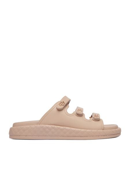 Badura Klapki EO-ALICE-LT0226-26-305 Beżowy. Brązowe klapki damskie Badura, bez wzorów, ze skóry, bez obcasa. Za 359.99 zł.