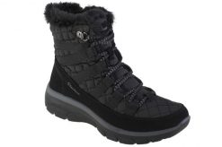 Buty zimowe damskie, Relaxed Fit - Easy Going - Moro Street. Czarne obuwie sportowe damskie Skechers, bez wzorów, z materiału. Za 349.99 zł.