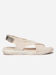 Sandały damskie TBS Jazzfit. Brązowe sandały damskie TBS, bez wzorów, z materiału, bez obcasa, bez zapięcia. Za 327.00 zł.