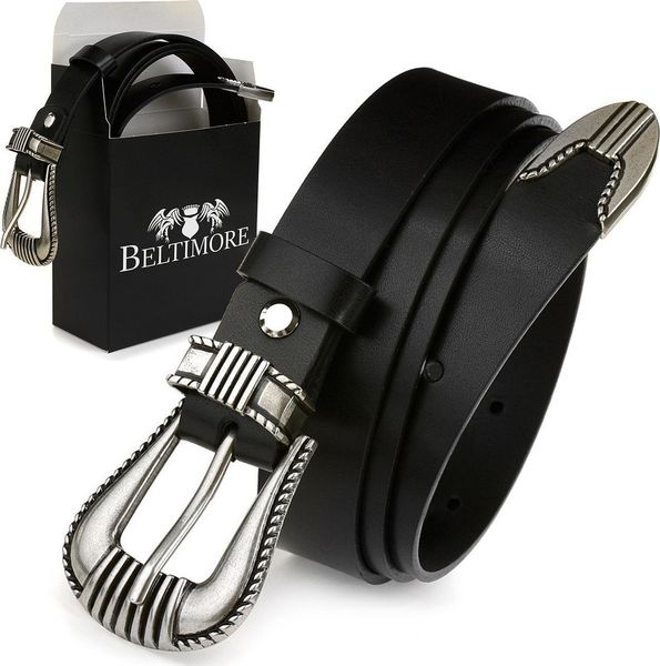 Beltimore Skórzany pasek damski podkowa kowbojski BELTIMORE D61. Paski damskie Beltimore, bez wzorów. Za 60.49 zł.