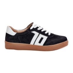 Sneakersy Buty Sportowe Zamszowe Vinceza 79517 Czarne. Czarne obuwie sportowe damskie bez wzorów, z materiału. Za 253.86 zł.