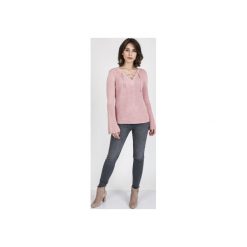 Sweter w stylu boho, SWE117 róż MKM. Czerwone swetry damskie Mkm swetry, z dzianiny. Za 113.00 zł.