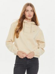 Tommy Hilfiger Bluza WW0WW41245 Beżowy Relaxed Fit. Brązowe bluzy damskie Tommy Hilfiger, xxl, bez wzorów, z syntetyku, bez kaptura. Za 289.99 zł.