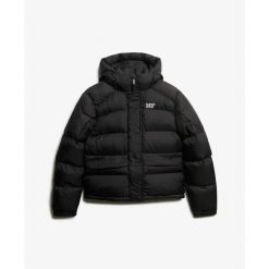 Damska kurtka puchowa Superdry 5 Baffle. Czarne kurtki damskie Superdry., xs, bez wzorów, z puchu, z kapturem. Za 552.90 zł.