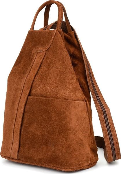 Vera Pelle Koniakowy Vera Pelle włoski Plecak Skórzany damski mały T53. Plecaki damskie Vera Pelle, bez wzorów. Za 186.99 zł.