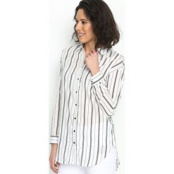 Biało-Czarna Koszula White Bedding. Białe koszule damskie Born2be, w paski, klasyczne, z klasycznym kołnierzykiem. Za 64.99 zł.