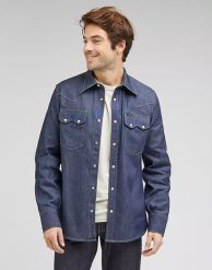 LEE 101 50'S WESTERN MĘSKA KOSZULA JEANSOWA JEANS DRY L93CGB41 112124132. Płaszcze męskie Lee, l, bez wzorów, z jeansu, bez kaptura. Za 409.99 zł.