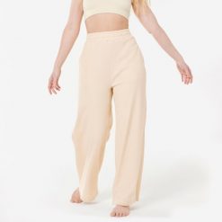 Spodnie do jogi damskie Kimjaly. Brązowe spodnie materiałowe damskie KIMJALY, m, bez wzorów, z bawełny. Za 189.99 zł.