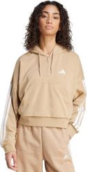 Adidas Bluza damska Essentials 3-Stripes French Terry Hoodie Quarter Zip beżowa JX7676 2XL. Brązowe bluzy damskie Adidas, xl, bez wzorów, bez kaptura. Za 258.56 zł.
