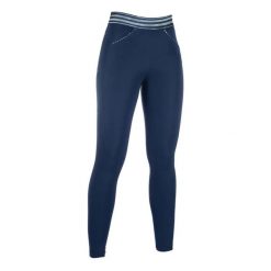 Damskie legginsy jeździeckie z pełną przyczepnością HKM Pull on. Niebieskie legginsy damskie HKM, bez wzorów. Za 356.95 zł.