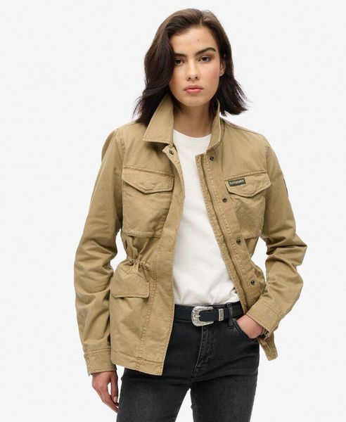 Kurtka Militarna M65 SUPERDRY. Brązowe kurtki damskie Superdry., m, bez wzorów, z bawełny, bez kaptura. Za 467.55 zł.