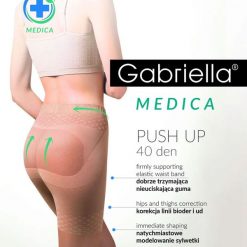 Rajstopy Gabriella Push Up 40 den beige. Brązowe skarpety damskie Gabriella, bez wzorów, z elastanu. Za 36.90 zł.