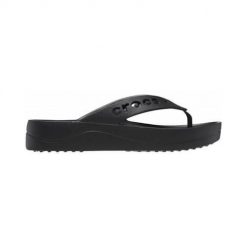 Japonki damskie Crocs Baya Platform. Czarne klapki damskie Crocs, bez wzorów, z materiału, bez obcasa. Za 139.99 zł.