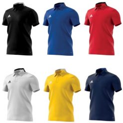 Koszulka polo piłkarska męska adidas Condivo 18 Cotton Polo. Niebieskie koszulki polo męskie Adidas, m, bez wzorów, z materiału, bez ramiączek. Za 79.09 zł.