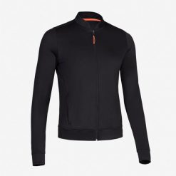 Bluza do biegania damska Kiprun Run 100 Dry. Czarne bluzy sportowe damskie KALENJI, l, bez wzorów, z materiału, bez kaptura, do biegania. Za 89.99 zł.
