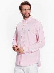 Polo Ralph Lauren Koszula 710654408101 Różowy Slim Fit. Czerwone koszule męskie Polo Ralph Lauren, m, bez wzorów, z bawełny, bez kołnierzyka, bez ramiączek. Za 599.99 zł.