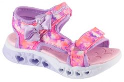 Sandały dziewczęce, S-Lights: Flutter Hearts Sandal - Blurry Love. Czerwone sandały dziewczęce Skechers, z materiału, bez zapięcia. Za 199.99 zł.
