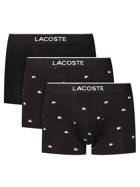 Lacoste Komplet bokserek 5H1299 Czarny. Czarne bokserki męskie Lacoste, m, bez wzorów, z bawełny. Za 140.99 zł.