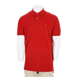 Second life - Koszulka polo męska Polo Ralph Lauren - Jak nowy. Czerwone koszulki polo męskie Ralph Lauren, l, bez wzorów, z materiału, bez kołnierzyka, bez ramiączek, na golfa. Za 127.76 zł.