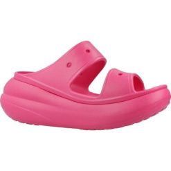 Sandały CROCS CRUSH SANDAL Rose. Czerwone sandały damskie Crocs, bez wzorów, z gumy, bez obcasa, bez zapięcia. Za 246.99 zł.