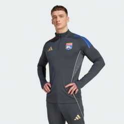 Bluza Olympique Lyonnais Tiro 25 Competition Training. Brązowe bluzy męskie Adidas, xl, bez wzorów, z dresówki, bez kaptura. Za 329.00 zł.