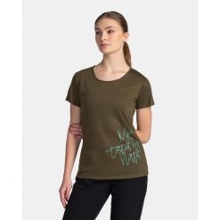 Damska koszulka techniczna Kilpi GAROVE-W. Zielone t-shirty damskie Kilpi, bez wzorów, z materiału, bez kołnierzyka. Za 70.90 zł.