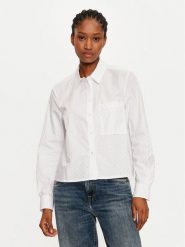 OUI Koszula 89529 1340707 Biały Regular Fit. Białe bluzki damskie Oui, bez wzorów, z bawełny, bez kołnierzyka, bez ramiączek. Za 309.99 zł.