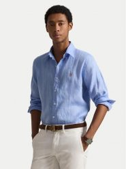 Polo Ralph Lauren Koszula 710968915504 Niebieski Regular Fit. Niebieskie koszule męskie Polo Ralph Lauren, l, bez wzorów, ze lnu, bez kołnierzyka, bez ramiączek. Za 779.99 zł.