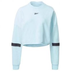 Bluza sportowa damska Reebok Frotte Studio. Niebieskie bluzy sportowe damskie Reebok, s, bez wzorów, bez kaptura. Za 255.00 zł.
