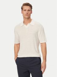 Calvin Klein Polo LV04LF313G Biały Regular Fit. Białe koszulki polo męskie Calvin Klein, l, bez wzorów, ze lnu, bez ramiączek. Za 449.99 zł.