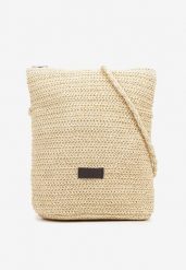 Beżowa Pleciona Torebka Typu Listonoszka Savellea. Brązowe torebki shopper damskie Renee, bez wzorów, biznesowe, bez dodatków. Za 44.99 zł.