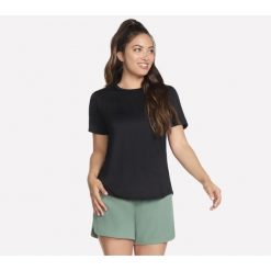 Koszulka Damska Skechers. Czarne koszulki sportowe damskie Skechers, bez wzorów, bez kołnierzyka, bez ramiączek. Za 120.99 zł.