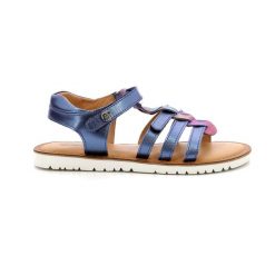 Sandały dziecięce Kickers BRAHMIA MARINE METAL RAINBOW. Niebieskie sandały dziewczęce Kickers, bez zapięcia. Za 119.99 zł.