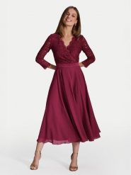 Swing Sukienka koktajlowa 5AE29100 Bordowy Regular Fit. Czerwone sukienki damskie Swing, bez wzorów, z syntetyku, wizytowe, bez kołnierzyka, bez ramiączek. Za 479.99 zł.