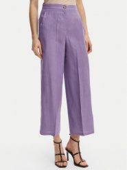 Marella Kuloty Clava 2615131182 Fioletowy Regular Fit. Fioletowe spodnie materiałowe damskie Marella, bez wzorów, ze lnu. Za 539.99 zł.