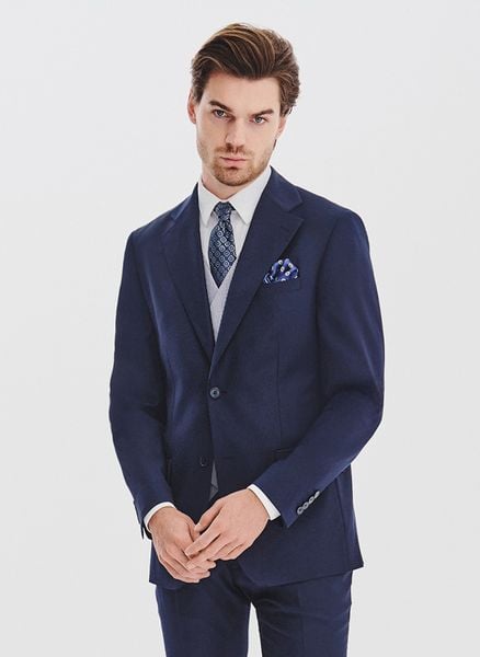 PAKO LORENTE - Granatowa marynarka garniturowa z wełną. Marynarki męskie Pako Lorente, bez wzorów, z poliesteru, biznesowe. Za 1,189.99 zł.