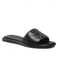 Tory Burch Klapki Doublet Sport Slide 79985 Czarny. Czarne klapki damskie Tory Burch, bez wzorów, ze skóry, sportowe, bez obcasa. Za 1,149.00 zł.
