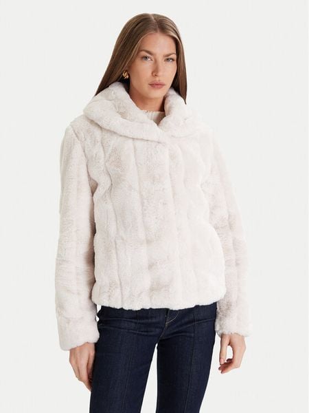 Guess Futro W0BL0N WDCH0 Écru Regular Fit. Płaszcze damskie Guess, l, z aplikacjami, z futra, bez kaptura. Za 699.99 zł.