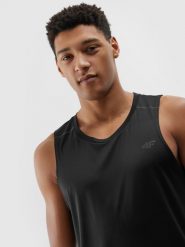 4F Tank top do biegania szybkoschnący męski - czarny 3XL. Czarne koszulki sportowe męskie 4f, na lato, m, bez wzorów, z dzianiny, klasyczne, bez kołnierzyka. W wyprzedaży za 69.99 zł.