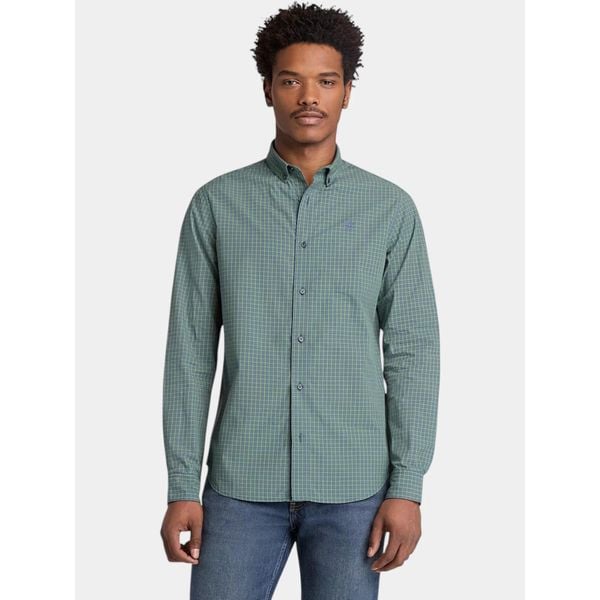 Koszula męska Timberland Micro Plaid Poplin. Zielone koszule męskie Timberland, m, bez wzorów, eleganckie, bez kołnierzyka, bez ramiączek. Za 399.00 zł.