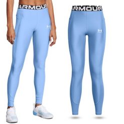 Legginsy termoaktywne damskie Under Armour HeatGear Rib szybkoschnące. Niebieskie bielizna termoaktywna damska Under Armour, l, bez wzorów, bez ramiączek. Za 169.99 zł.